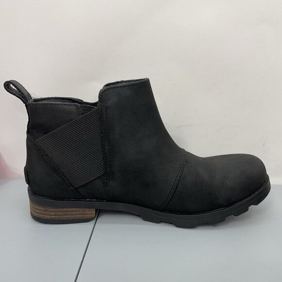 SOREL Emelie Chelsea Waterproof Ankle Boots Booties Leather Black Womens 8.5 - Picture 10 of 13